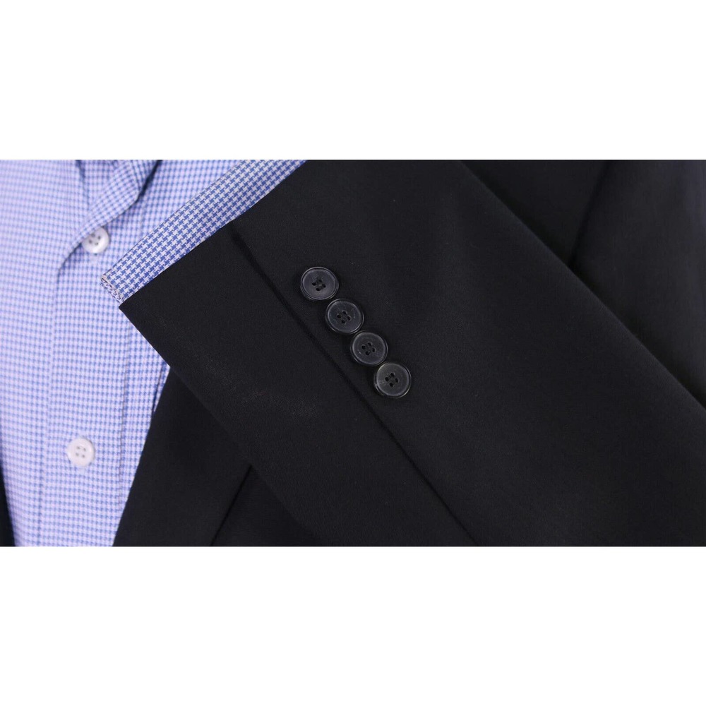Hugo Boss Red Label Current Solid Black 2-Btn Slim Fit Wool Blazer 38S - Picture 6 of 10